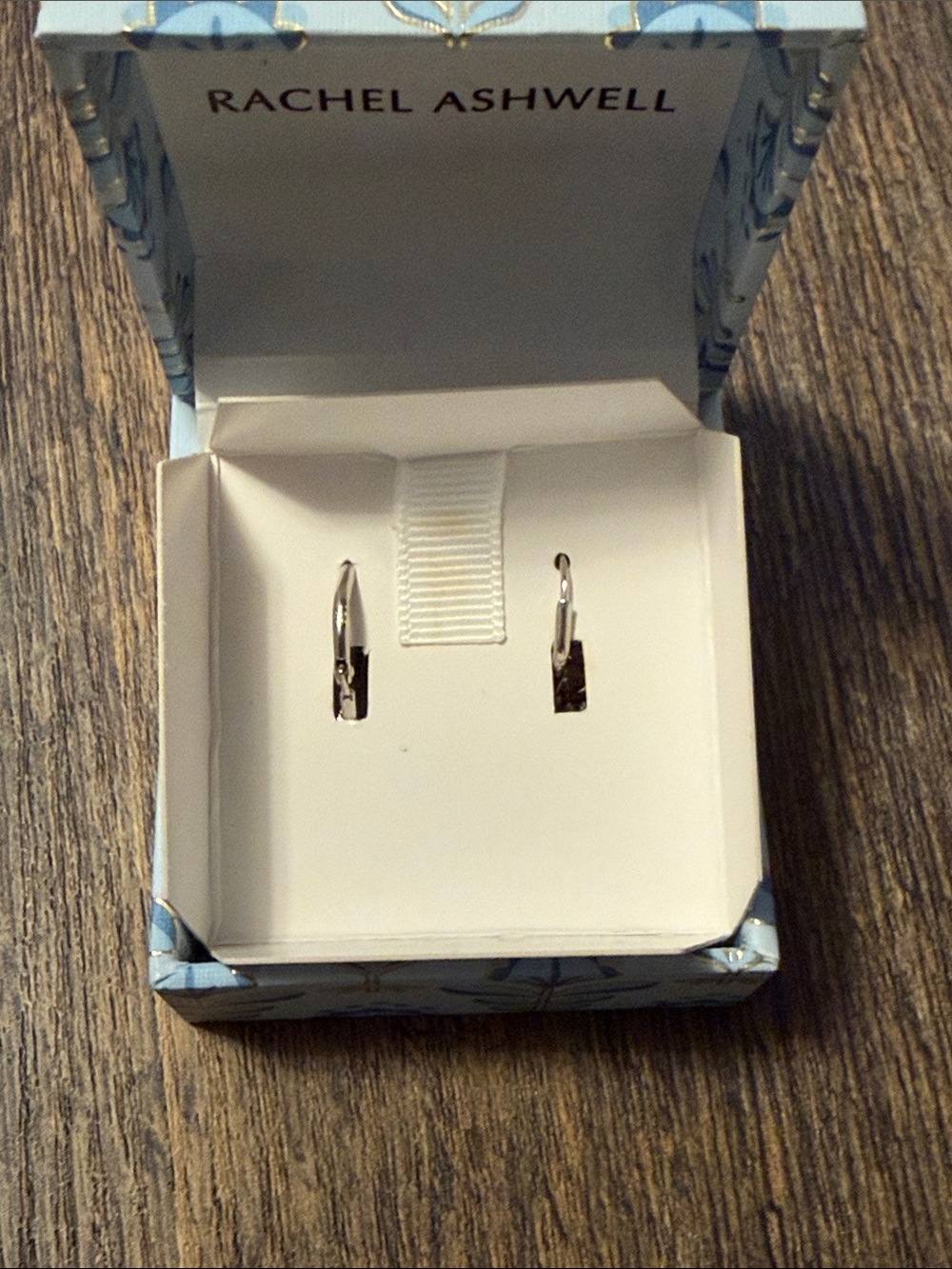 Rachel Ashwell 925 Sterling Silver Cubic Zirconia Halo Dangle Earrings Gift Box - Picture 5 of 6